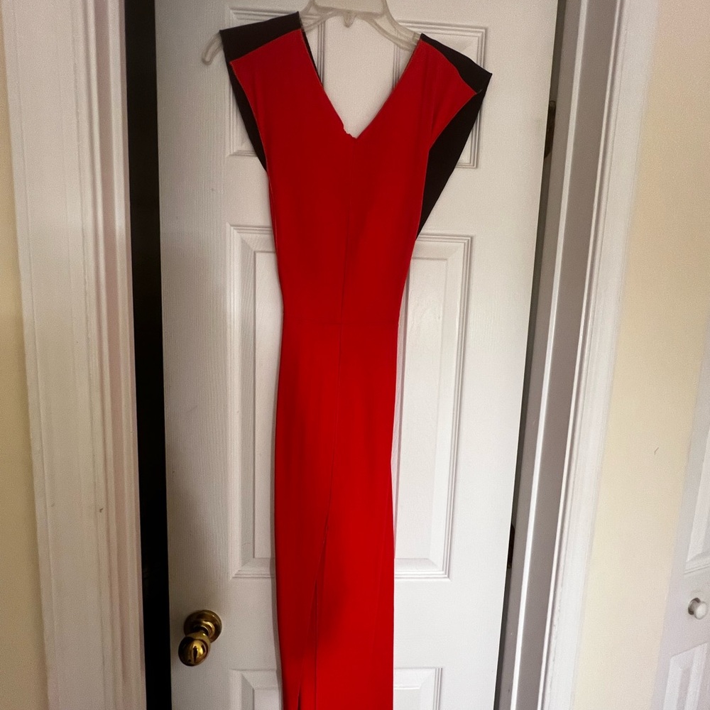 Elegant Red and Black Women's Dress